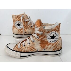 Converse Chuck Taylor All Star High Top Tie Dye Orange Canvas Sneakers Women 7